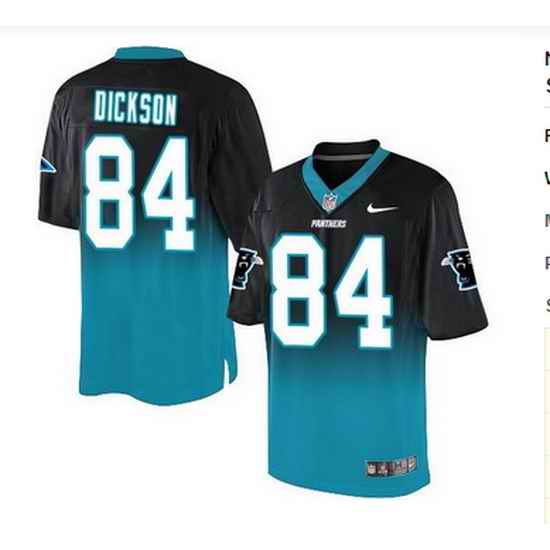 Nike Carolina Panthers #84 Ed Dickson BlackBlue Mens Stitched NFL Elite Fadeaway Fashion Jersey